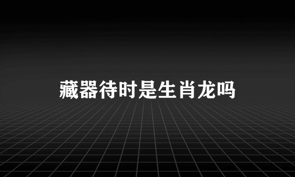 藏器待时是生肖龙吗