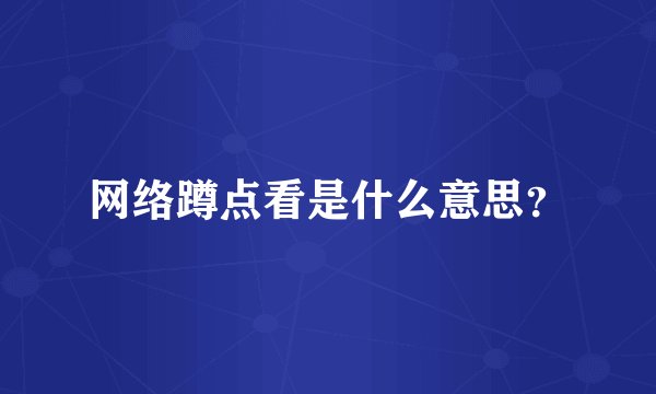 网络蹲点看是什么意思？