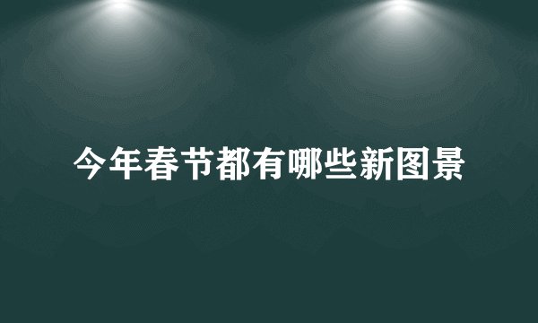 今年春节都有哪些新图景