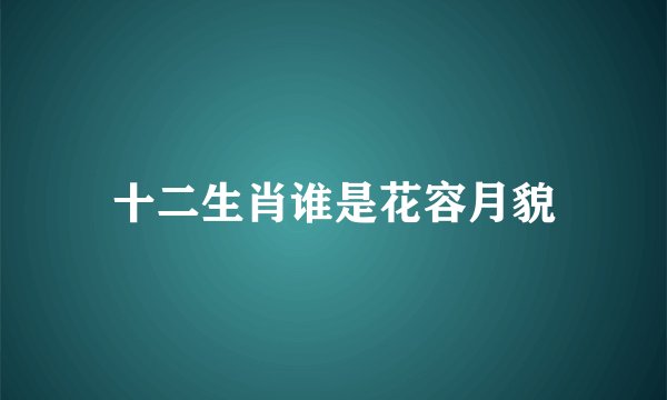 十二生肖谁是花容月貌