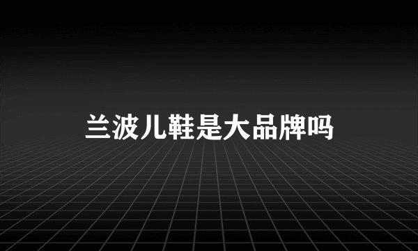 兰波儿鞋是大品牌吗