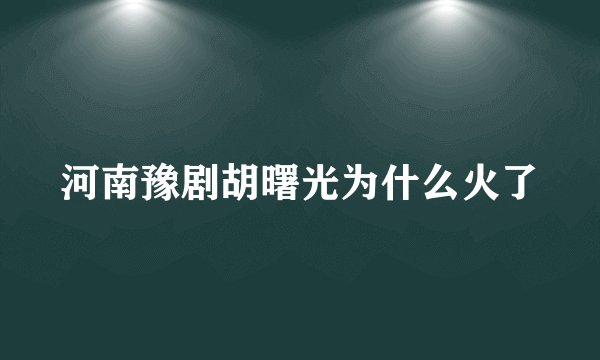 河南豫剧胡曙光为什么火了