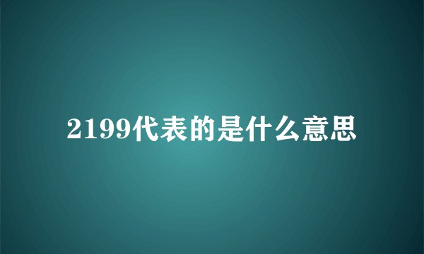 2199代表的是什么意思