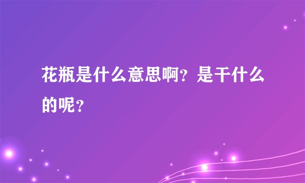 花瓶是什么意思啊？是干什么的呢？