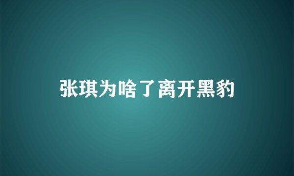张琪为啥了离开黑豹