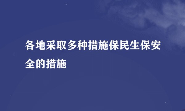 各地采取多种措施保民生保安全的措施