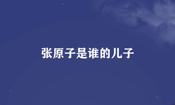 张原子是谁的儿子