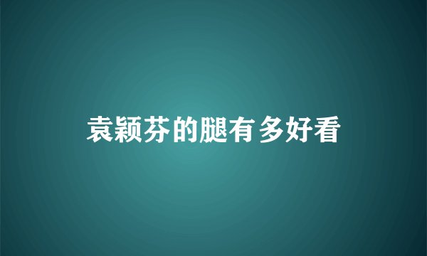 袁颖芬的腿有多好看