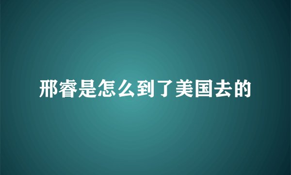 邢睿是怎么到了美国去的