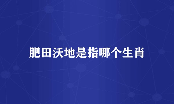 肥田沃地是指哪个生肖
