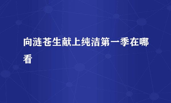 向涟苍生献上纯洁第一季在哪看