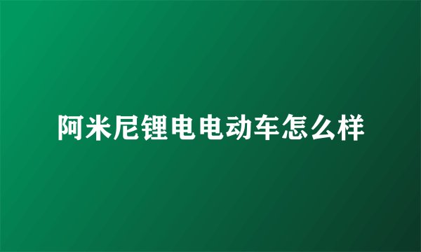阿米尼锂电电动车怎么样