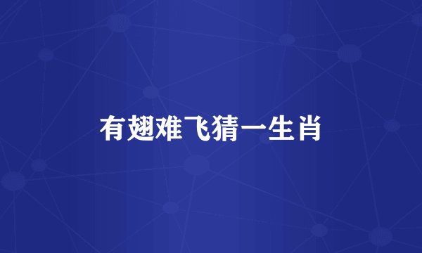 有翅难飞猜一生肖