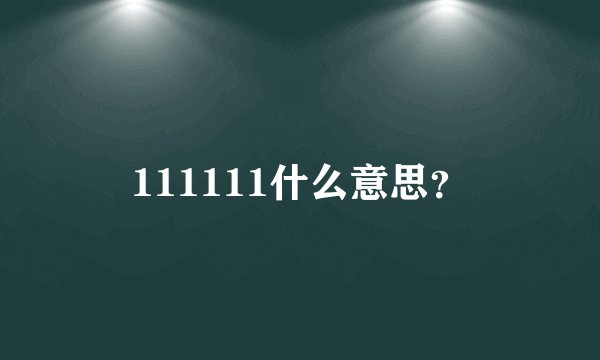 111111什么意思？