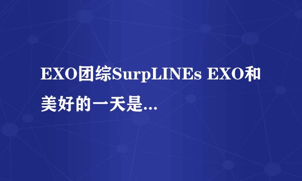EXO团综SurpLINEs EXO和美好的一天是一回事吗？