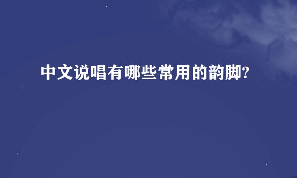 中文说唱有哪些常用的韵脚?