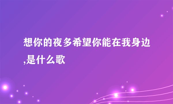 想你的夜多希望你能在我身边,是什么歌
