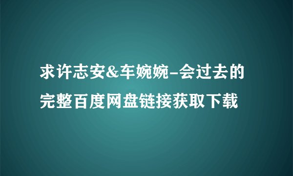 求许志安&车婉婉-会过去的完整百度网盘链接获取下载