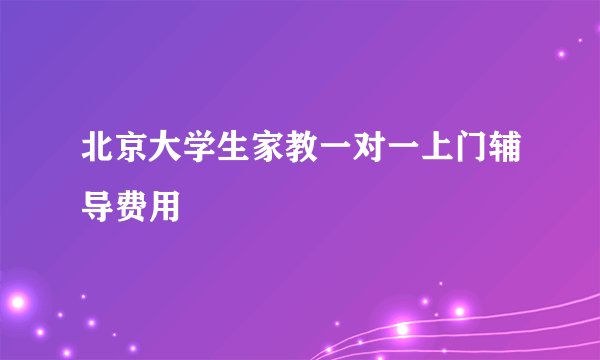 北京大学生家教一对一上门辅导费用