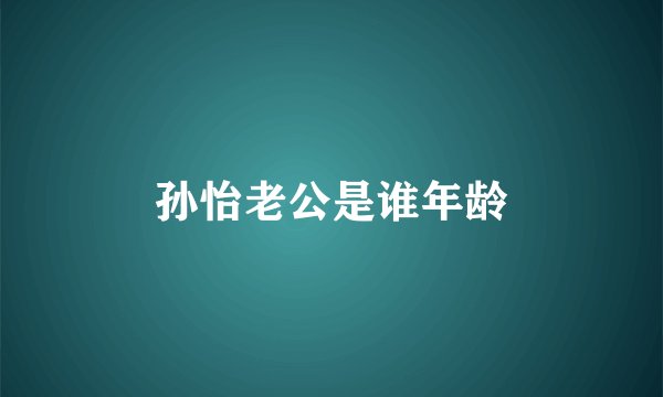 孙怡老公是谁年龄