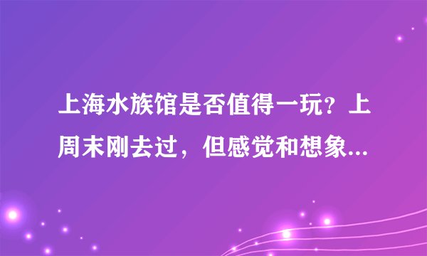 上海水族馆是否值得一玩？上周末刚去过，但感觉和想象中不太一样，想听听不同游客的看法。