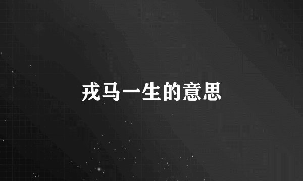 戎马一生的意思