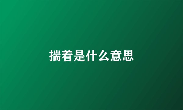 揣着是什么意思