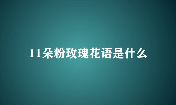 11朵粉玫瑰花语是什么