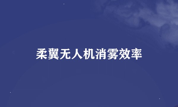 柔翼无人机消雾效率