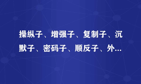 操纵子、增强子、复制子、沉默子、密码子、顺反子、外显子、内含子各是什么概念？