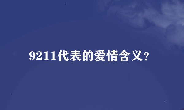 9211代表的爱情含义？
