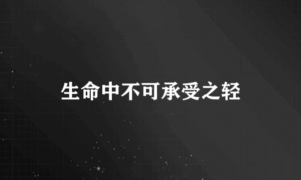 生命中不可承受之轻
