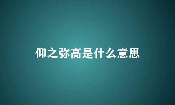仰之弥高是什么意思