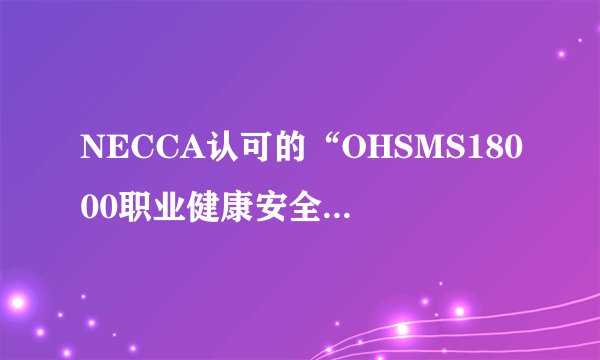 NECCA认可的“OHSMS18000职业健康安全管理体系内审员证书”含金量高吗？
