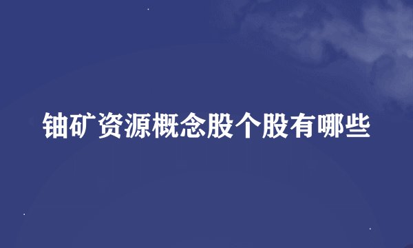 铀矿资源概念股个股有哪些