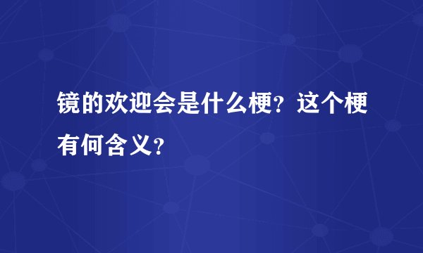 镜的欢迎会是什么梗?这个梗有何含义?