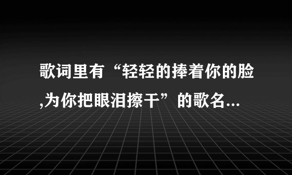 歌词里有“轻轻的捧着你的脸,为你把眼泪擦干”的歌名是什么,谢谢