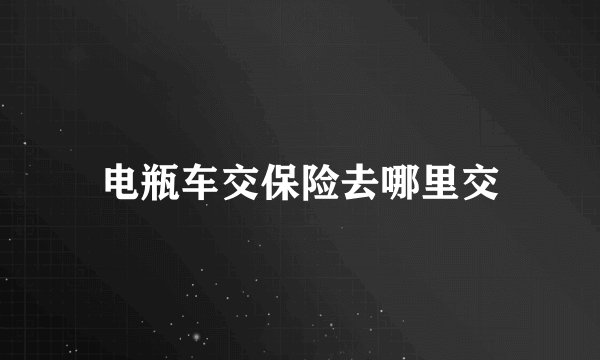 电瓶车交保险去哪里交