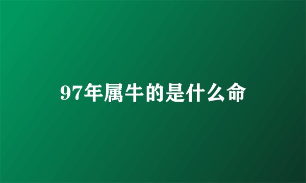 97年属牛的是什么命