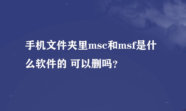 手机文件夹里msc和msf是什么软件的 可以删吗？