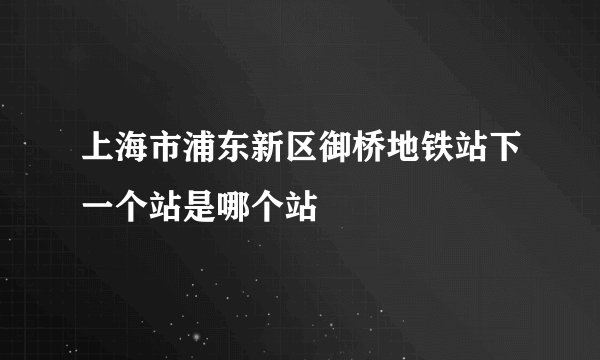 上海市浦东新区御桥地铁站下一个站是哪个站