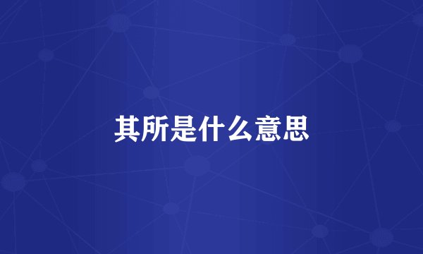 其所是什么意思