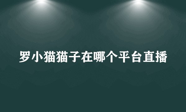 罗小猫猫子在哪个平台直播