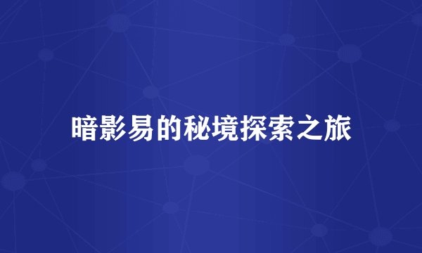暗影易的秘境探索之旅