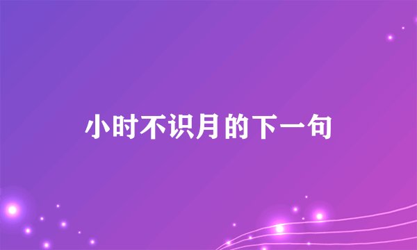 小时不识月的下一句