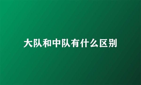 大队和中队有什么区别