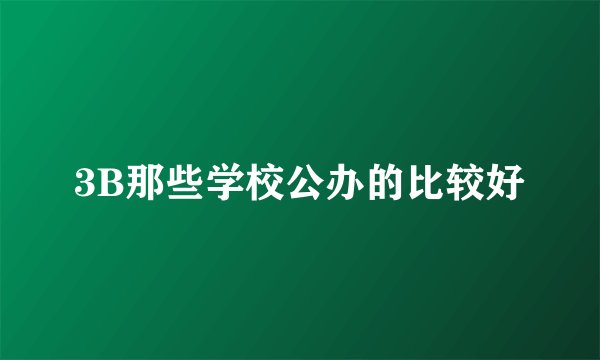 3B那些学校公办的比较好
