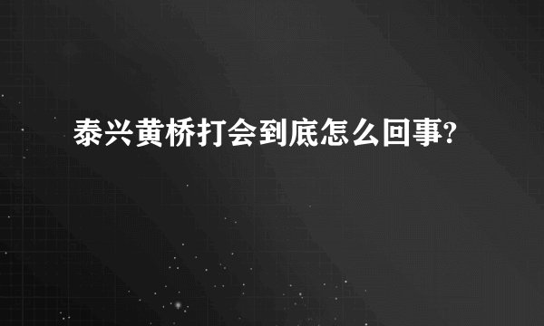 泰兴黄桥打会到底怎么回事?