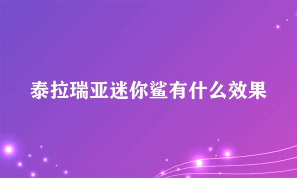 泰拉瑞亚迷你鲨有什么效果