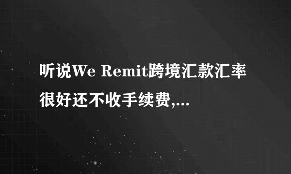 听说We Remit跨境汇款汇率很好还不收手续费,有人用过吗?